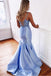 Two Pieces Mermaid Spaghetti Straps Prom Dress, Lace Up Back Evening Dresses INJ51