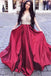 A Line V Neck Beading Prom Dresses, Cheap Long Sleeveless Evening Dress INJ40
