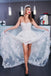 Off White Lace High Low Prom Dresses, Junior Sweetheart Graduation Dress INJ82