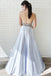 A Line Halter Chiffon Prom Dresses, Beading Long Evening Party Dress INJ42