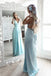 A-Line Spaghetti Straps V Neck Chiffon Long Prom Dress INL39