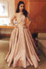 Simple A-Line One-Shoulder Satin Long Cheap Evening Prom Dress ING6