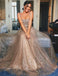 Spaghetti Straps Long Sequins Prom Dress A Line Evening Gown INH39