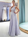 Elegant A Line Scoop Sleeveless Lavender Long Lace Prom Dress with Appliques INF16