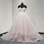 Sweetheart Lace Up Back Charming Affordable Long Pearl Pink Prom Dresses Ball Gown IN624