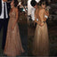 A-line Spaghetti Straps V-neck Sexy Backless Sequins Prom Party Dresses INF32