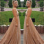 A-line Spaghetti Straps V-neck Sexy Backless Sequins Prom Party Dresses INF32