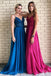 Spaghetti Straps A-Line Long Cheap Prom Dresses with Lace Top INO54