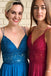 Spaghetti Straps A-Line Long Cheap Prom Dresses with Lace Top INO54