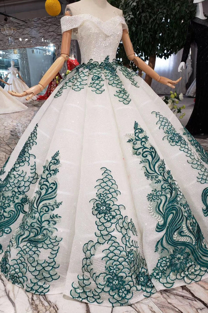 Off the Shoulder Prom Dresses,Ball Gown Wedding Dress, Quinceanera Dresses INK7