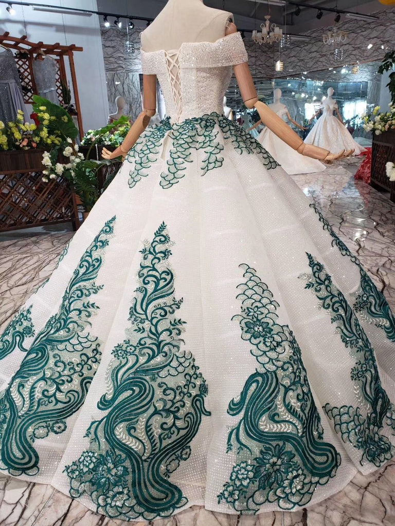 Off the Shoulder Prom Dresses,Ball Gown Wedding Dress, Quinceanera Dresses INK7
