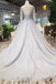 Long Sleeves V Neck Tulle A Line Sequins Prom Dresses INK10
