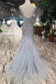 New Arrival Sequins Bodice Prom Dresses Tulle Mermaid Sweep Train INK11