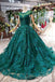 New Arrival Prom Dresses Court Train Scoop Cap Sleeves Lace Up Back INK13