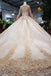 New Arrival Prom Dresses Long Sleeves Ball Gown Scoop With Applique Beads Lace Up Back INK16