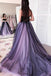 New Arrival Sweetheart Long Tulle Sleeveless Lilac Black Prom Dress with Appliques INH42