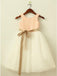 A-Line Round Neck White Flower Girl Dress with Lace Sequins Sash INP22