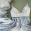 Sexy A Line Straps Gray Prom Dresses,Custom Long Evening Dress IN656