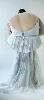 Sexy A Line Straps Gray Prom Dresses,Custom Long Evening Dress IN656