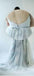 Sexy A Line Straps Gray Prom Dresses,Custom Long Evening Dress IN656