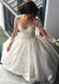 Attractive Satin Sheer Jewel Neckline Long Sleeves Wedding Dresses With Lace Appliques IN869