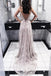 Charming A-Line Spaghetti Straps Backless Long Prom Dress with Appliques INH38