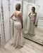 Mermaid Flowers V Neck Prom Dresses, Fashion Long Evening Dress INJ17
