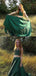 Green Two Pieces A Line Simple Long V Neck Prom Dresses IN966