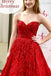 Pink Lace Long A Line Sweetheart Prom Dresses INK82