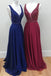 Sexy Low Cut Beading Chiffon Long Prom Dresses For Teens,Graduation Party Dresses IN939