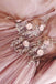Elegant V Neck Flower Appliques Long Prom Evening Dress INK83
