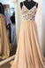 Spaghetti Straps Beading A Line Prom Dress with Appliques INK76