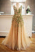 Criss Cross Back Appliqued Tulle Prom Dress with Ribbon INL98