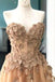 Elegant A-Line Sweetheart Appliqued Brown Prom Dress INL96