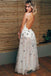 Appliqued See-Through Ivory Backless Long Prom Dress INL95