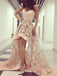 High Low Sweetheart Strapless A Line Lace Prom Dresses INF98