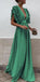 Boho Colorful V Neck A Line Cheap Bridesmaid Dress, Long Modest Dresses INH12
