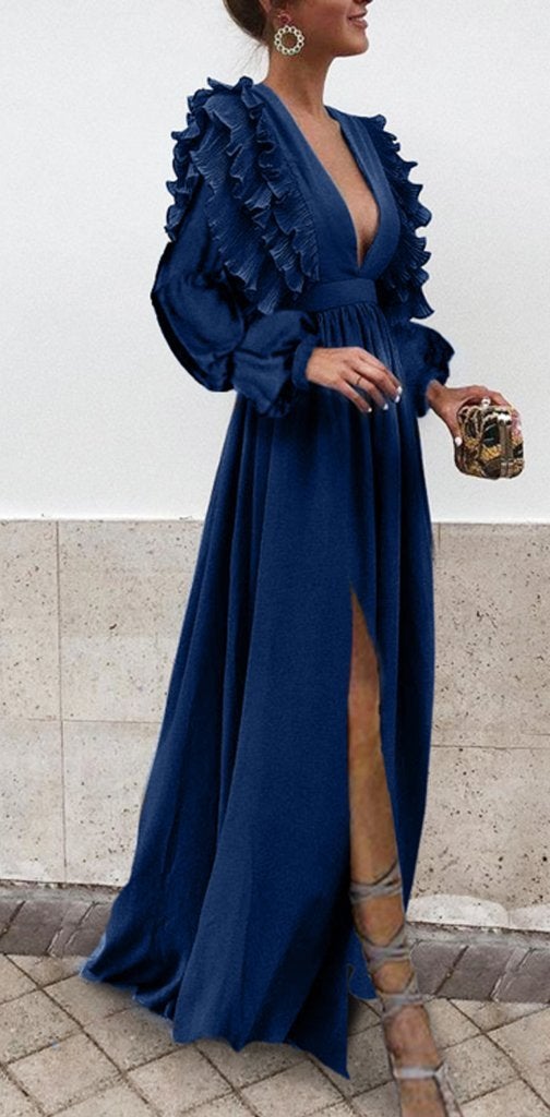 Boho Colorful V Neck A Line Cheap Bridesmaid Dress, Long Modest Dresses INH12