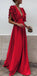 Boho Colorful V Neck A Line Cheap Bridesmaid Dress, Long Modest Dresses INH12