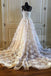 Charming Lace Long A Line Prom Dress, Long Wedding Dress With Cap Sleeves INE92