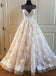 Charming Lace Long A Line Prom Dress, Long Wedding Dress With Cap Sleeves INE92