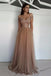 A Line Off Shoulder Tulle Lace Appliques Long Prom Dresses, Formal Dresses, Graduation Dresses INJ16