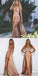 A Line Spaghetti Straps Sexy Slit Prom Dresses. Cheap Long Evening Dress INJ26