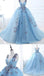 Ball Gown Long Sky Blue Butterfly V Neck Prom Dress,Quinceanera Dresses INE79