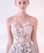 Grey Long Applique Tulle Evening Dress Sweetheart Formal Prom Dress IN874