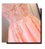 Blush Pink A Line Cap Sleeves Appliques Beaded Long Prom Dresses INJ85