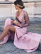 Long Sleeve A-line V-neck Floor-length Sequin Chic Long Prom Dress with Slit ING24
