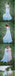 Long Light Blue Chiffon Scoop A-line Floor-length Appliques Prom Dress IN736