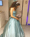 Princess Blue Beaded Sweetheart Strapless Ball Gown Long Prom Dresses IN994