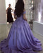 Lavender Ball Gown Off the Shoulder Lace Appliques Prom Dresses INJ66